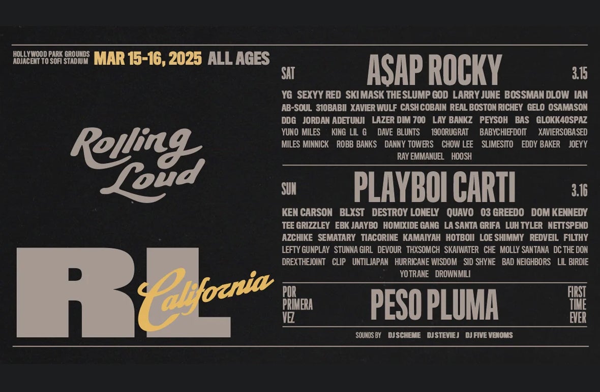 A$AP Rocky, Playboi Carti, and Peso Pluma to Headline